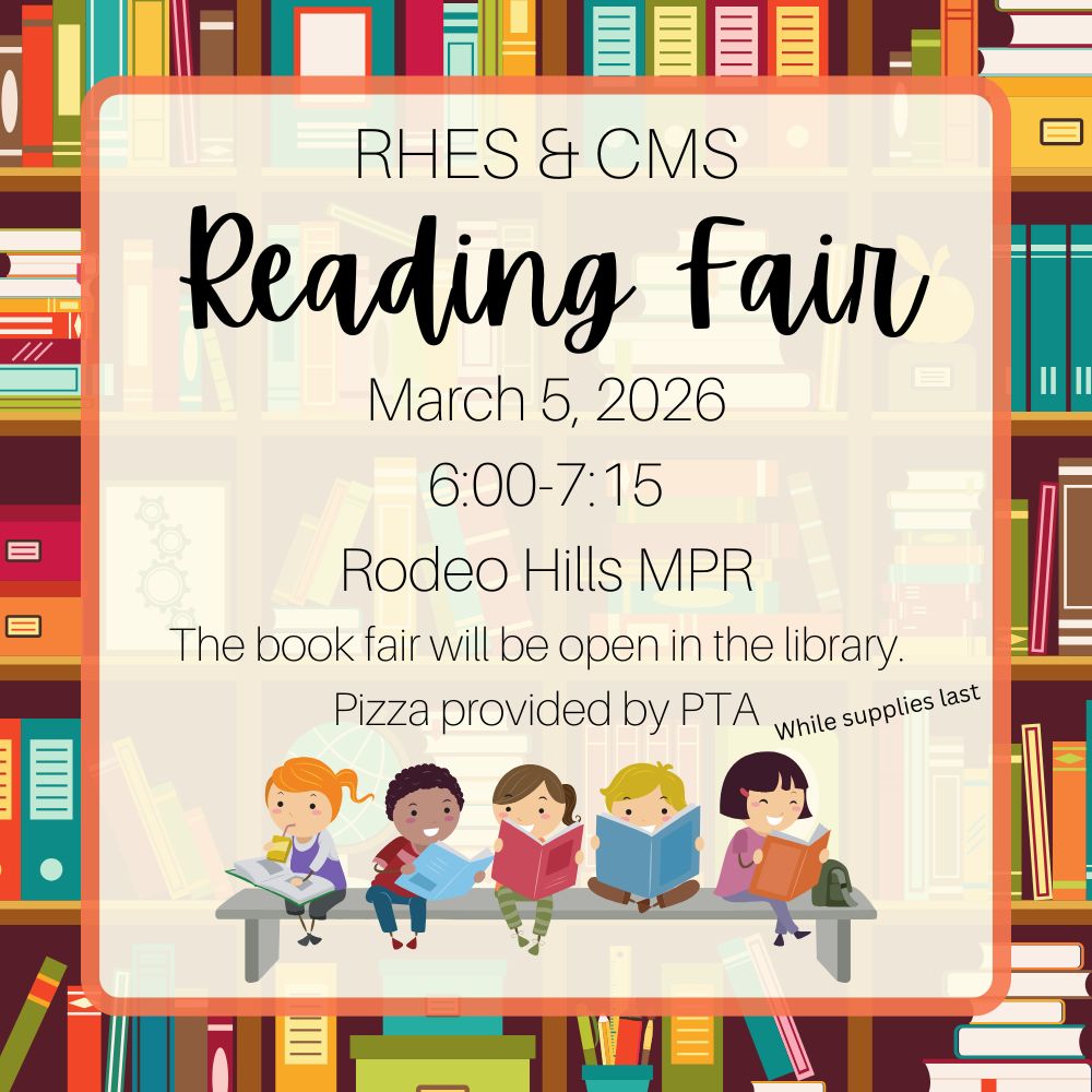 Reading fair at Rodeo Hills 3/5/26 6-7:15pm